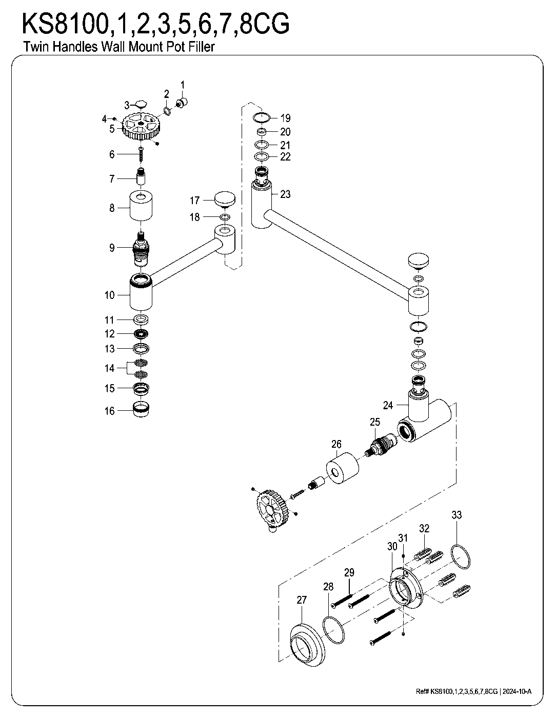 Fuller KS8100CG exploded parts diagram