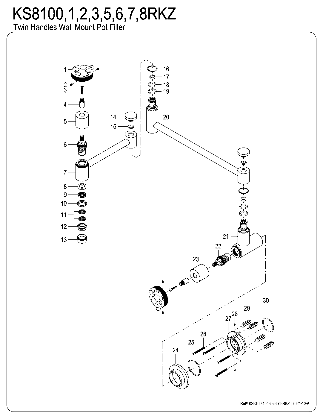 Wendell KS8100RKZ exploded parts diagram