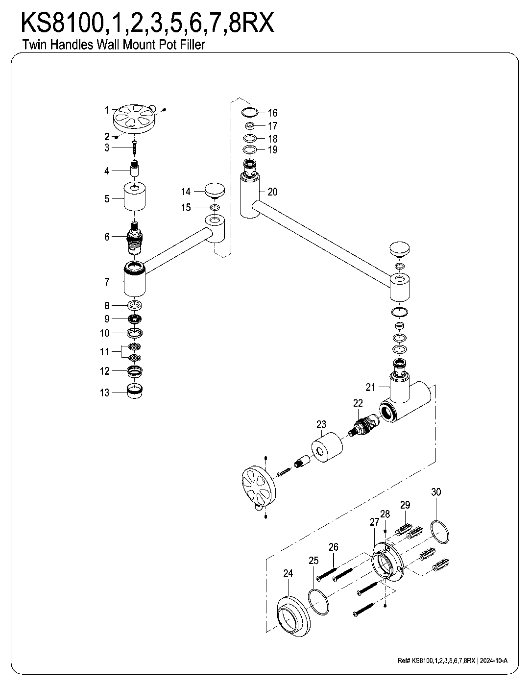 Belknap KS8100RX exploded parts diagram