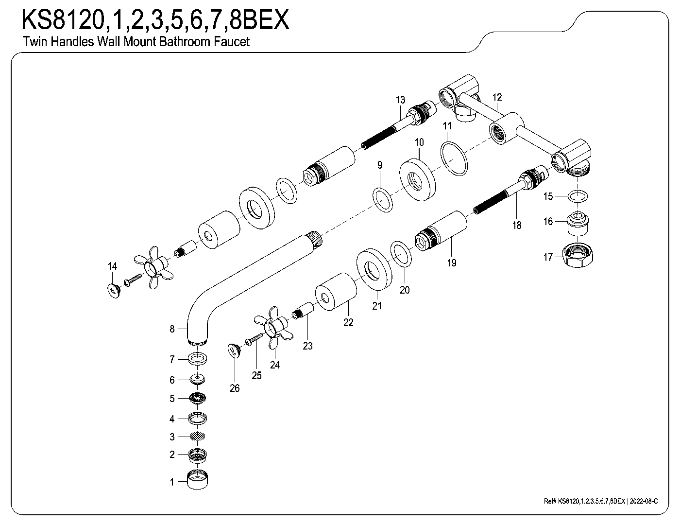 Essex KS8120BEX exploded parts diagram