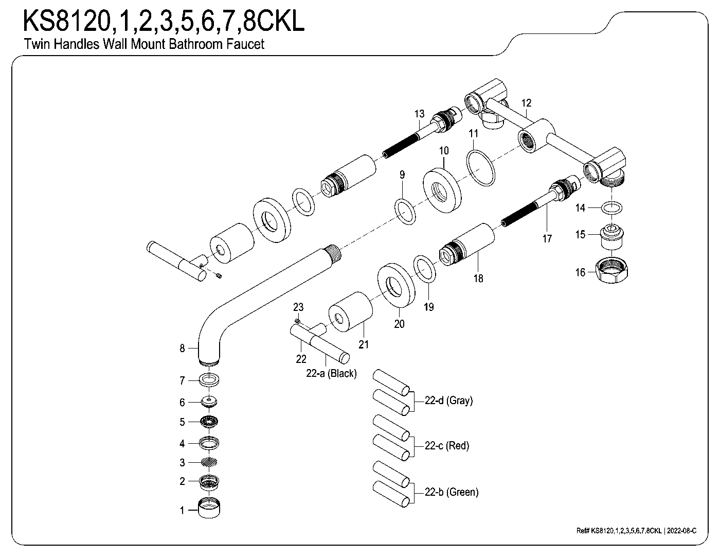 Kaiser KS8120CKL exploded parts diagram