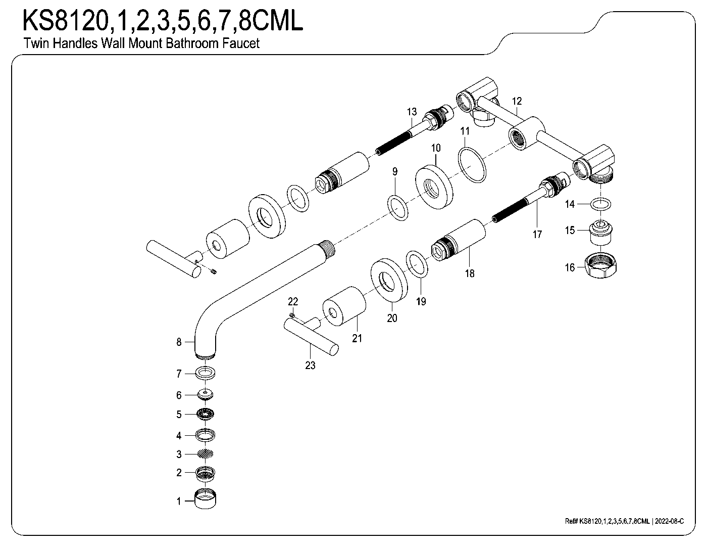 Manhattan KS8120CML exploded parts diagram