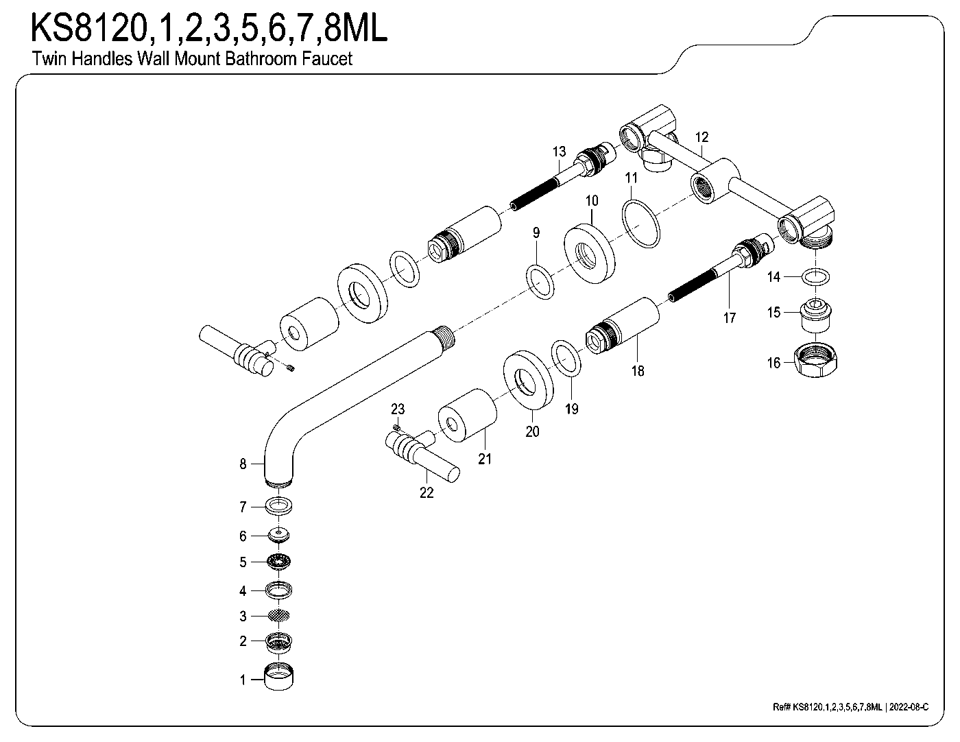 Milano KS8120ML exploded parts diagram