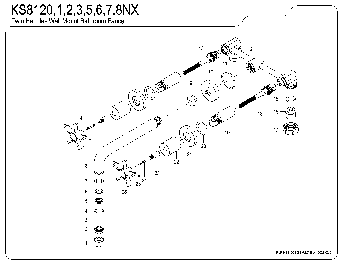 Hamilton KS8120NX exploded parts diagram