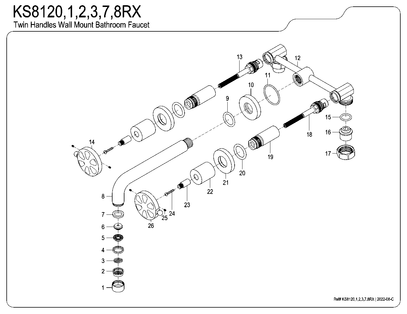 Belknap KS8120RX exploded parts diagram