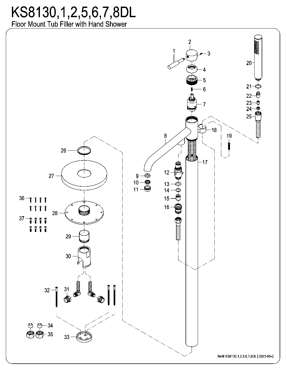 Concord KS8130DL exploded parts diagram