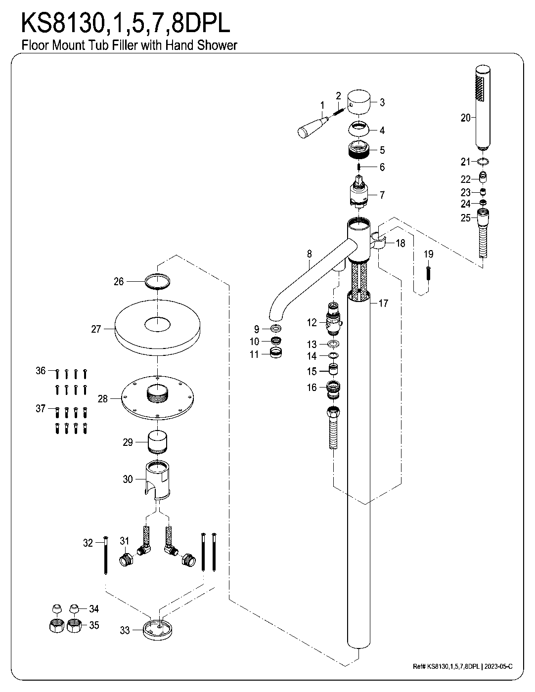 Paris KS8130DPL exploded parts diagram
