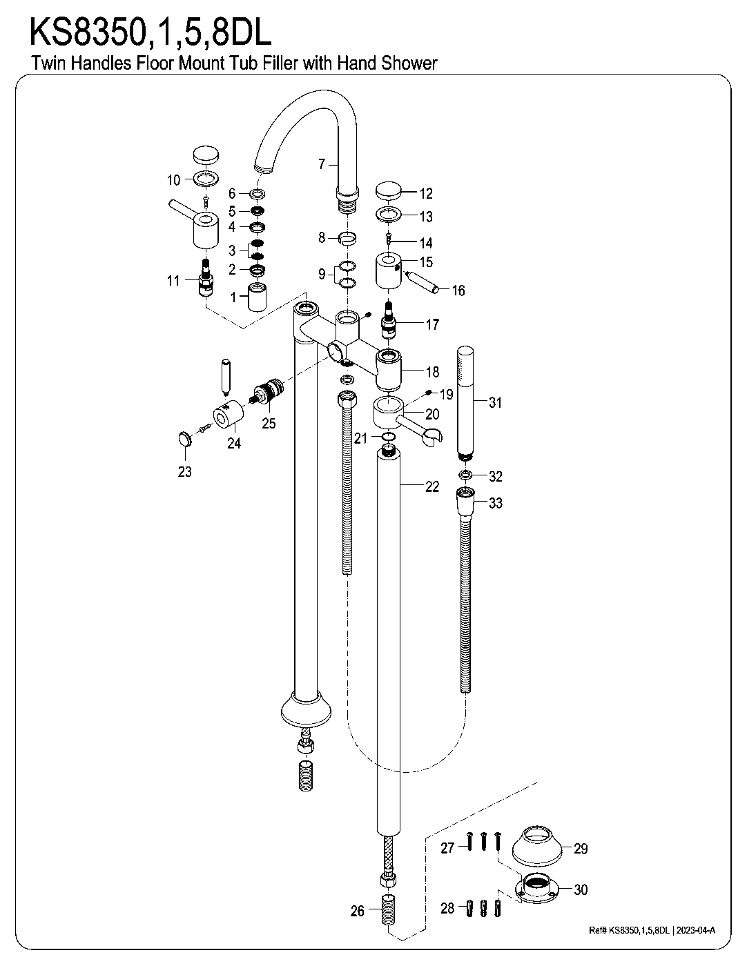 Concord KS8351DL exploded parts diagram