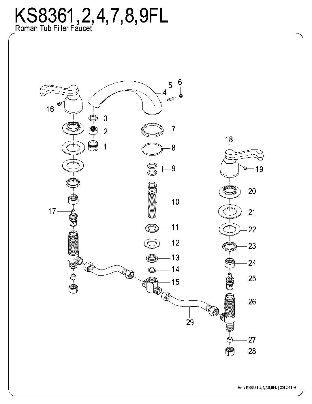 Royale KS8362FL exploded parts diagram