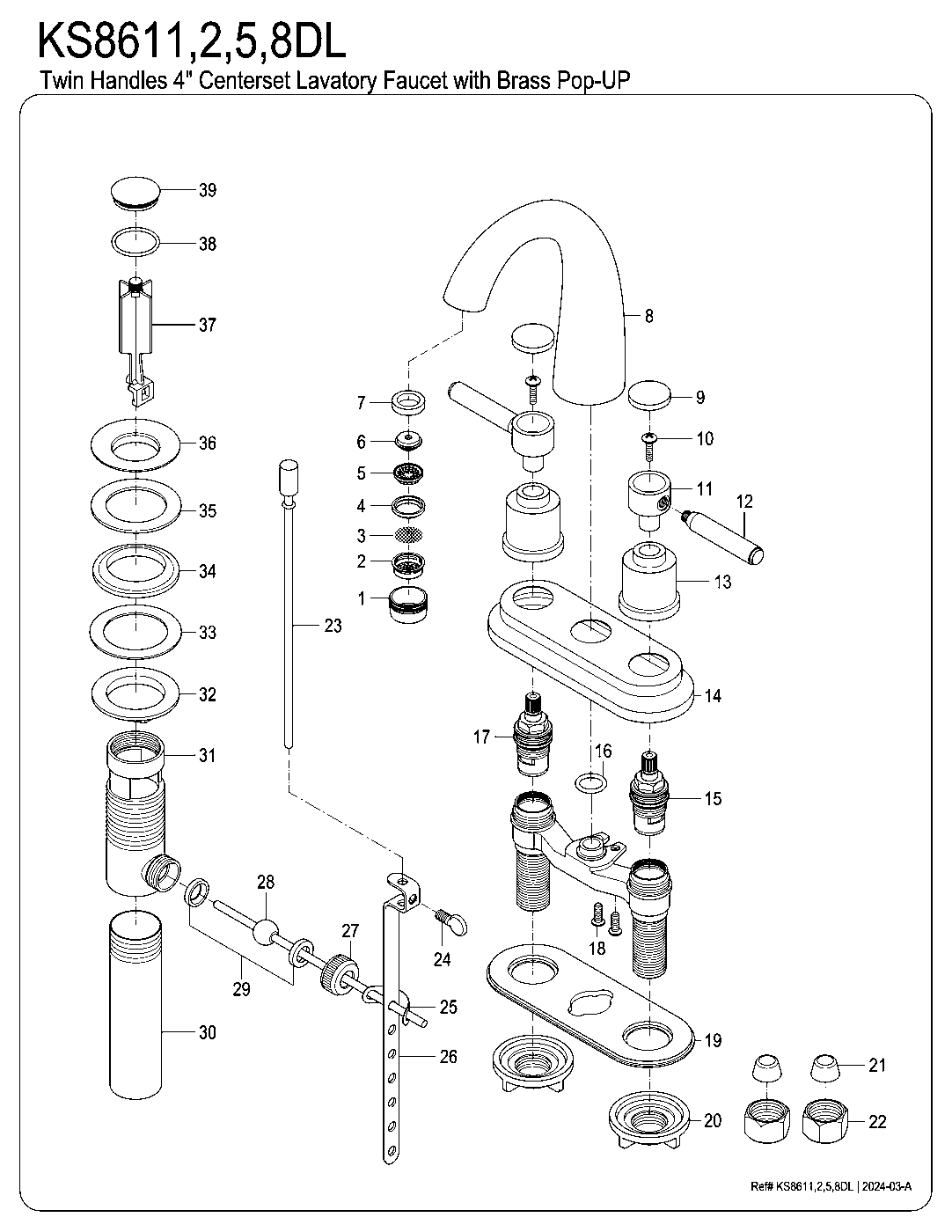 Concord KS8612DL exploded parts diagram