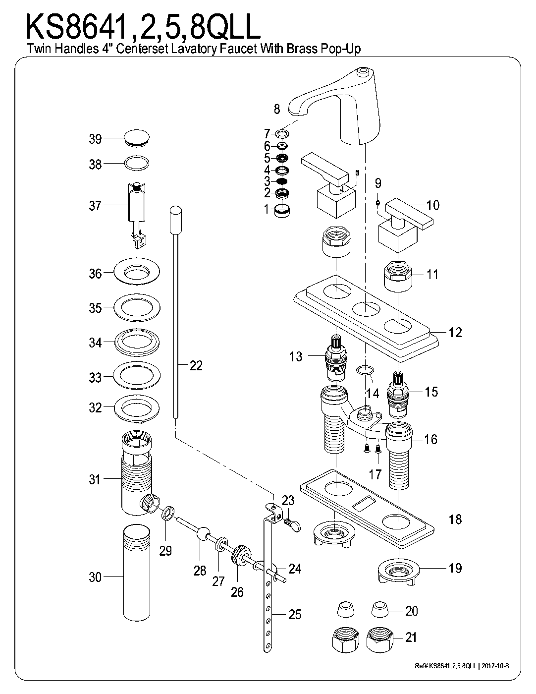 Executive KS8641QLL exploded parts diagram