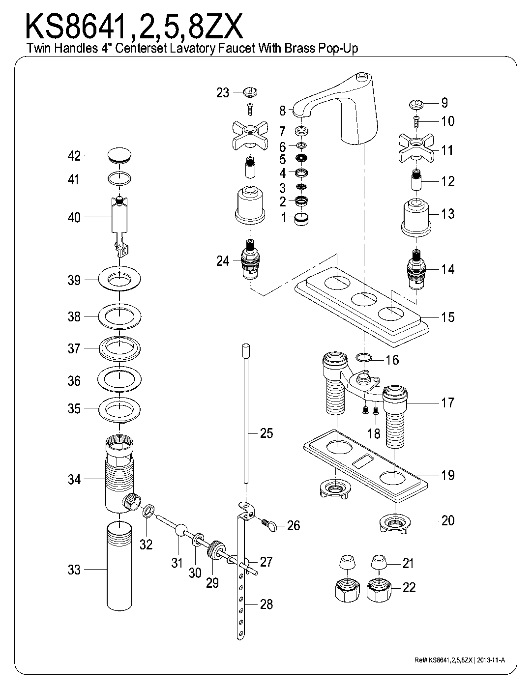Millennium KS8641ZX exploded parts diagram