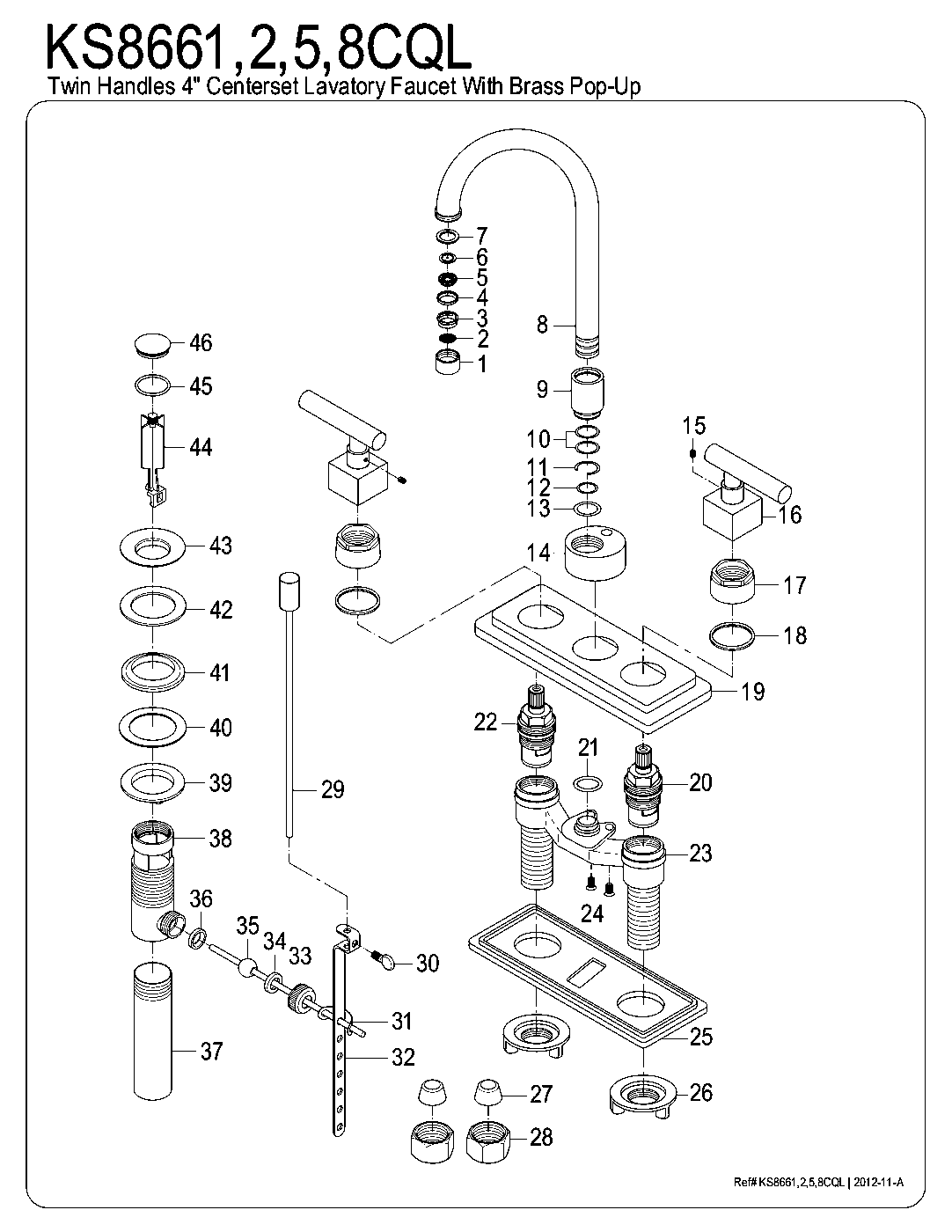 Claremont KS8661CQL exploded parts diagram