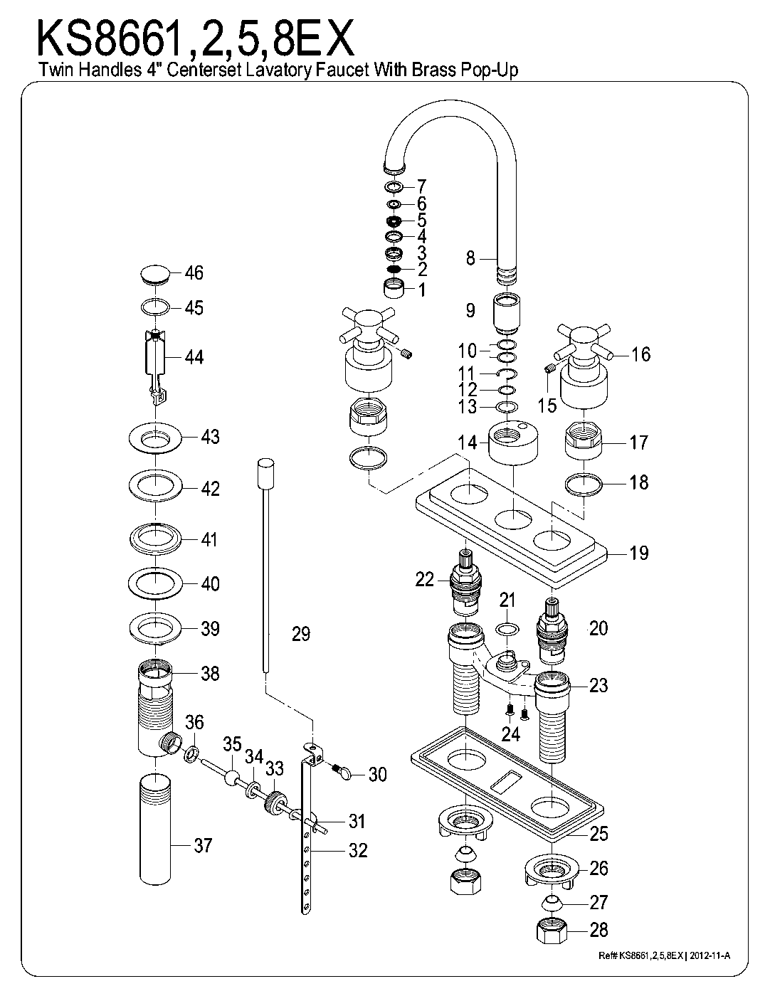 Elinvar KS8661EX exploded parts diagram