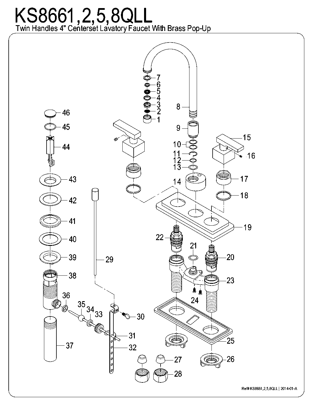 Executive KS8661QLL exploded parts diagram