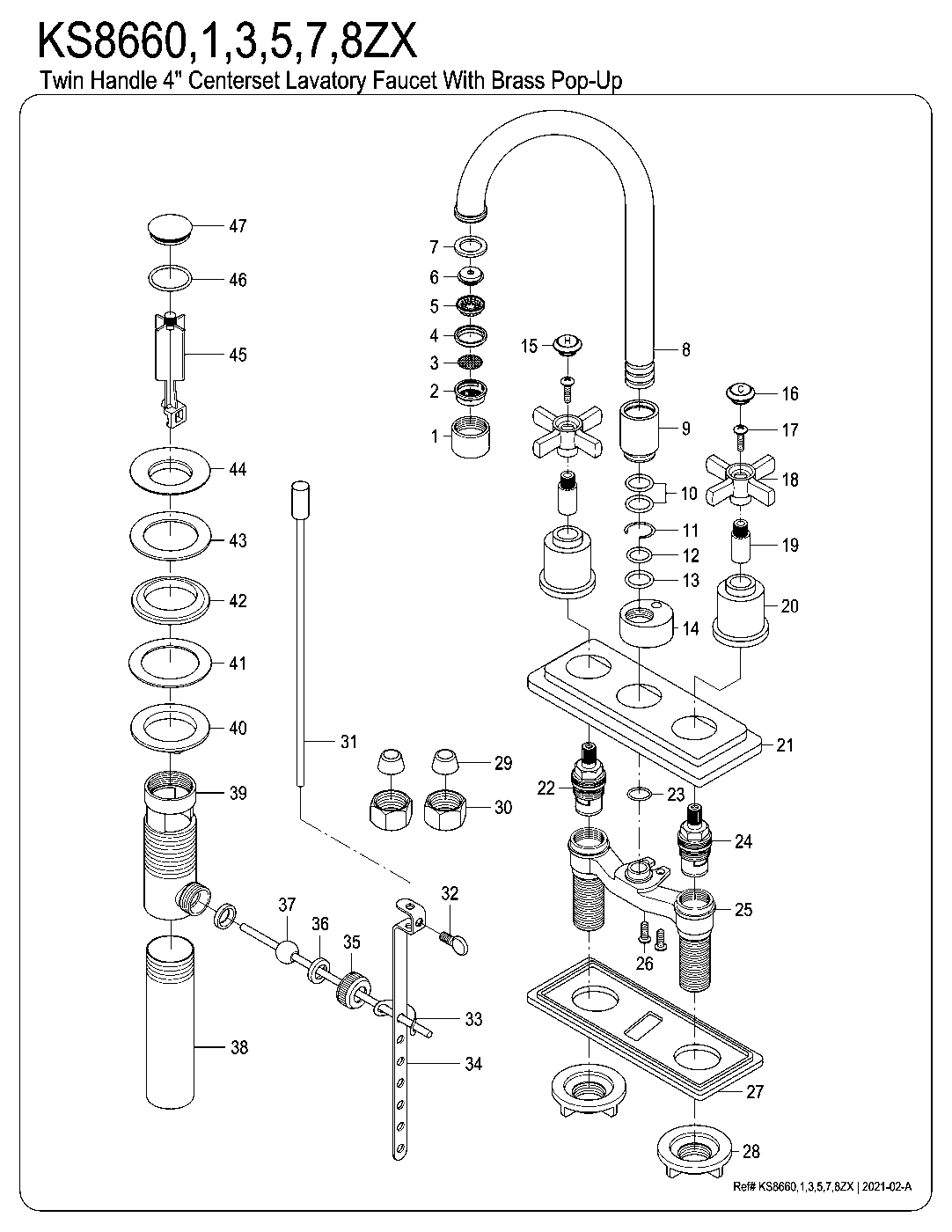 Millennium KS8661ZX exploded parts diagram