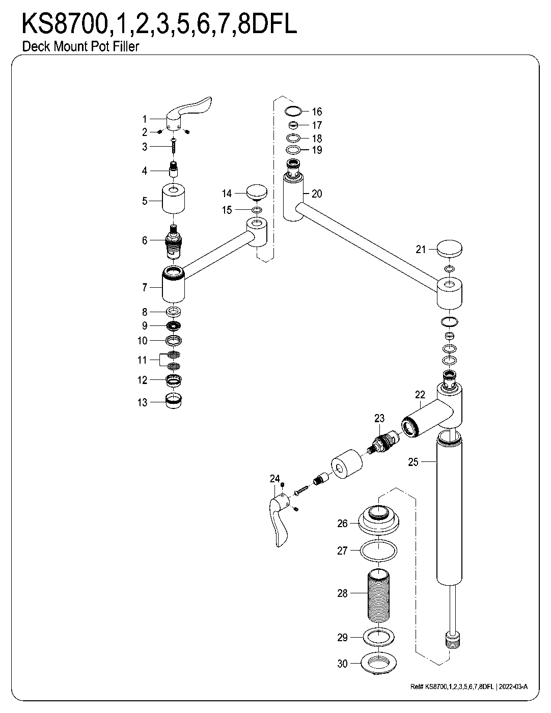 NuWave KS8705DFL exploded parts diagram