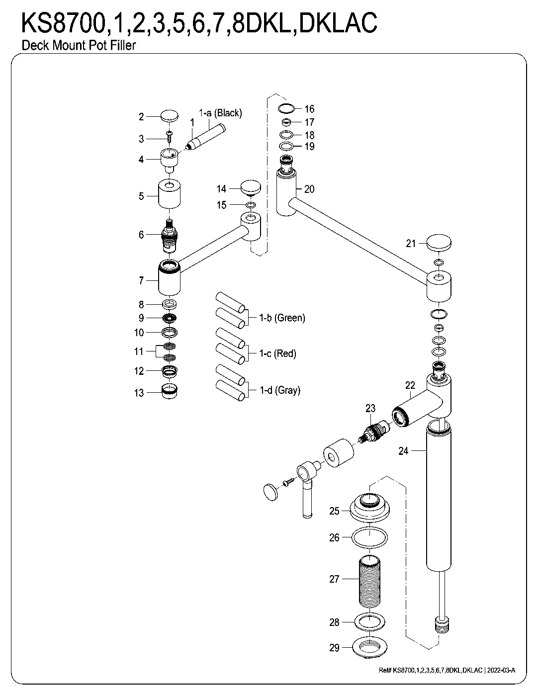Kaiser KS8700DKL exploded parts diagram