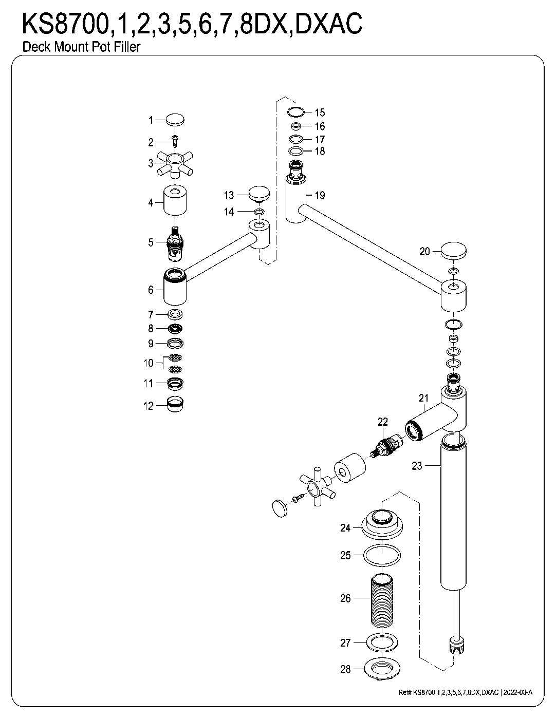 Concord KS8702DX exploded parts diagram