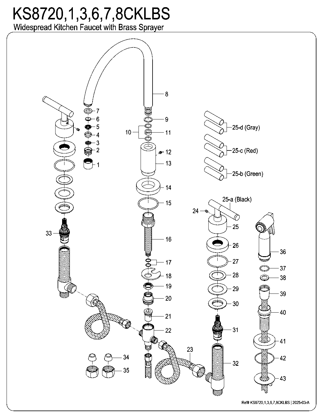Kingston Brass KS8720CKLBS exploded parts diagram