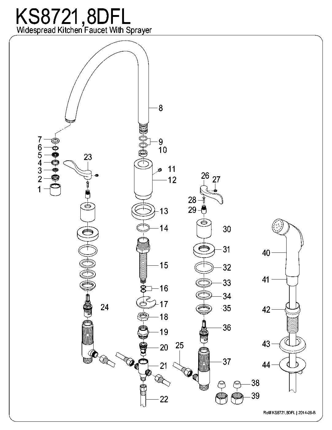 Kingston Brass KS8721DFL exploded parts diagram