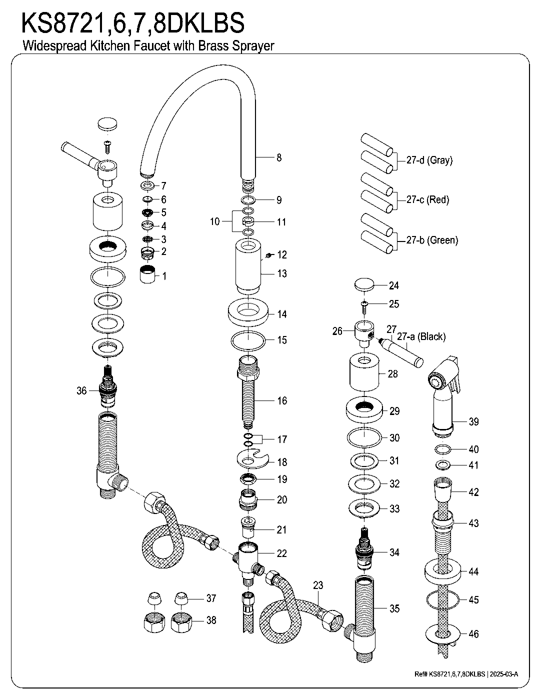 Kaiser KS8721DKLBS exploded parts diagram