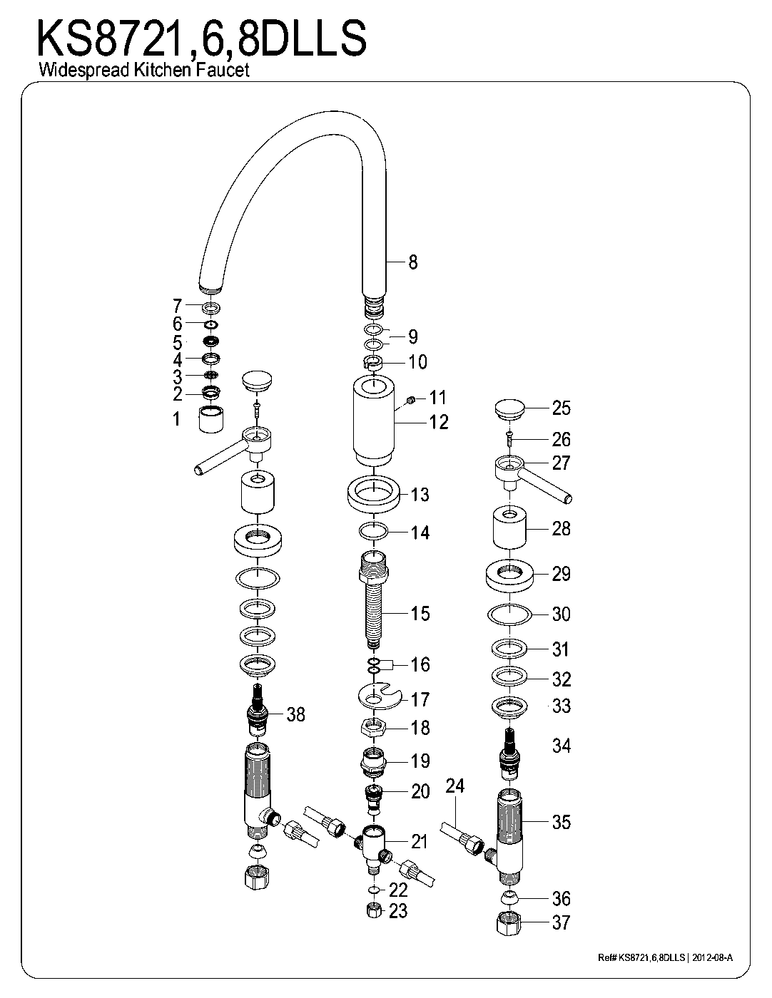 Kingston Brass KS8721DLLS exploded parts diagram