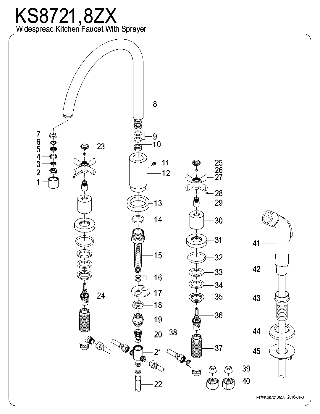 Millennium KS8721ZX exploded parts diagram