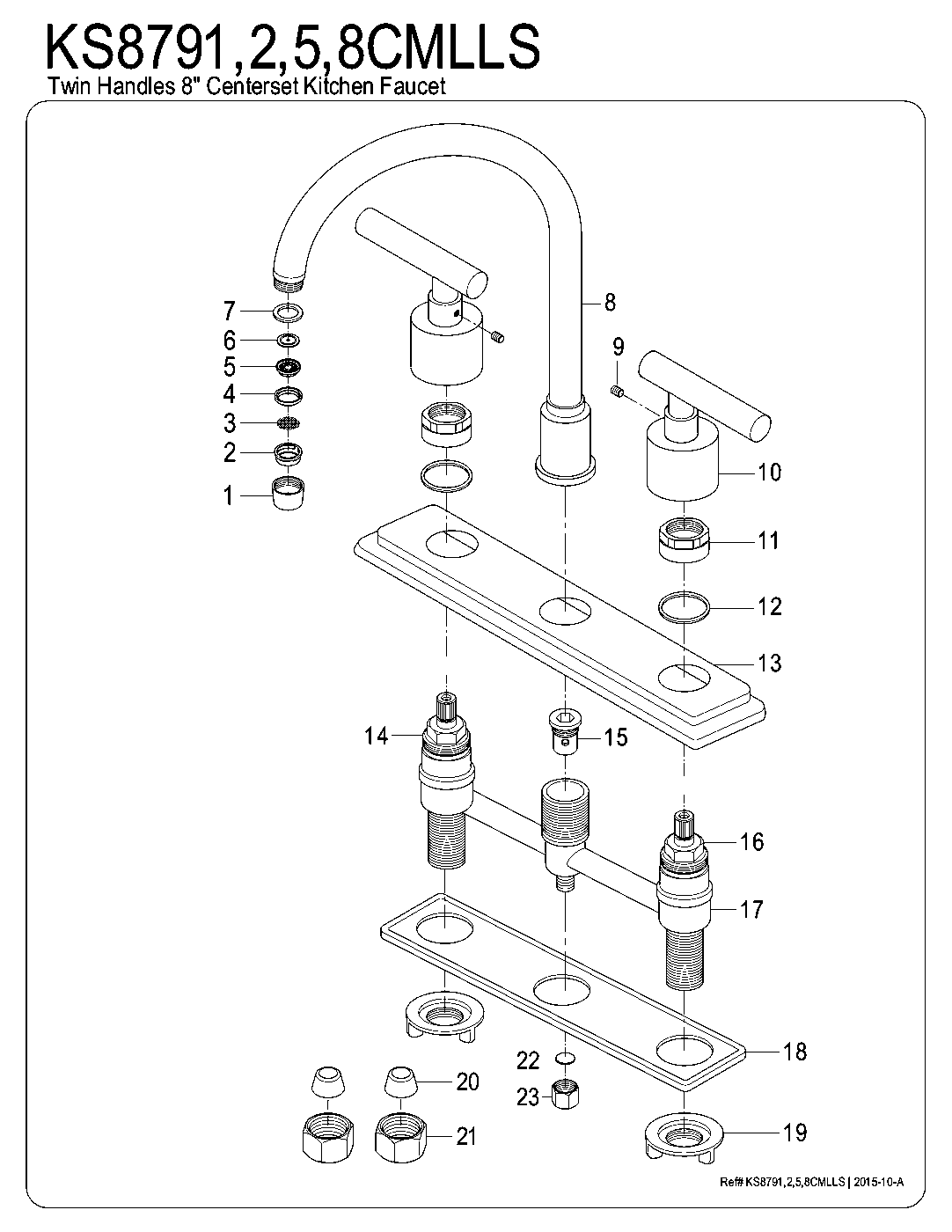 Manhattan KS8791CMLLS exploded parts diagram