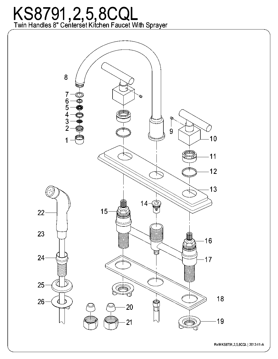 Claremont KS8791CQL exploded parts diagram