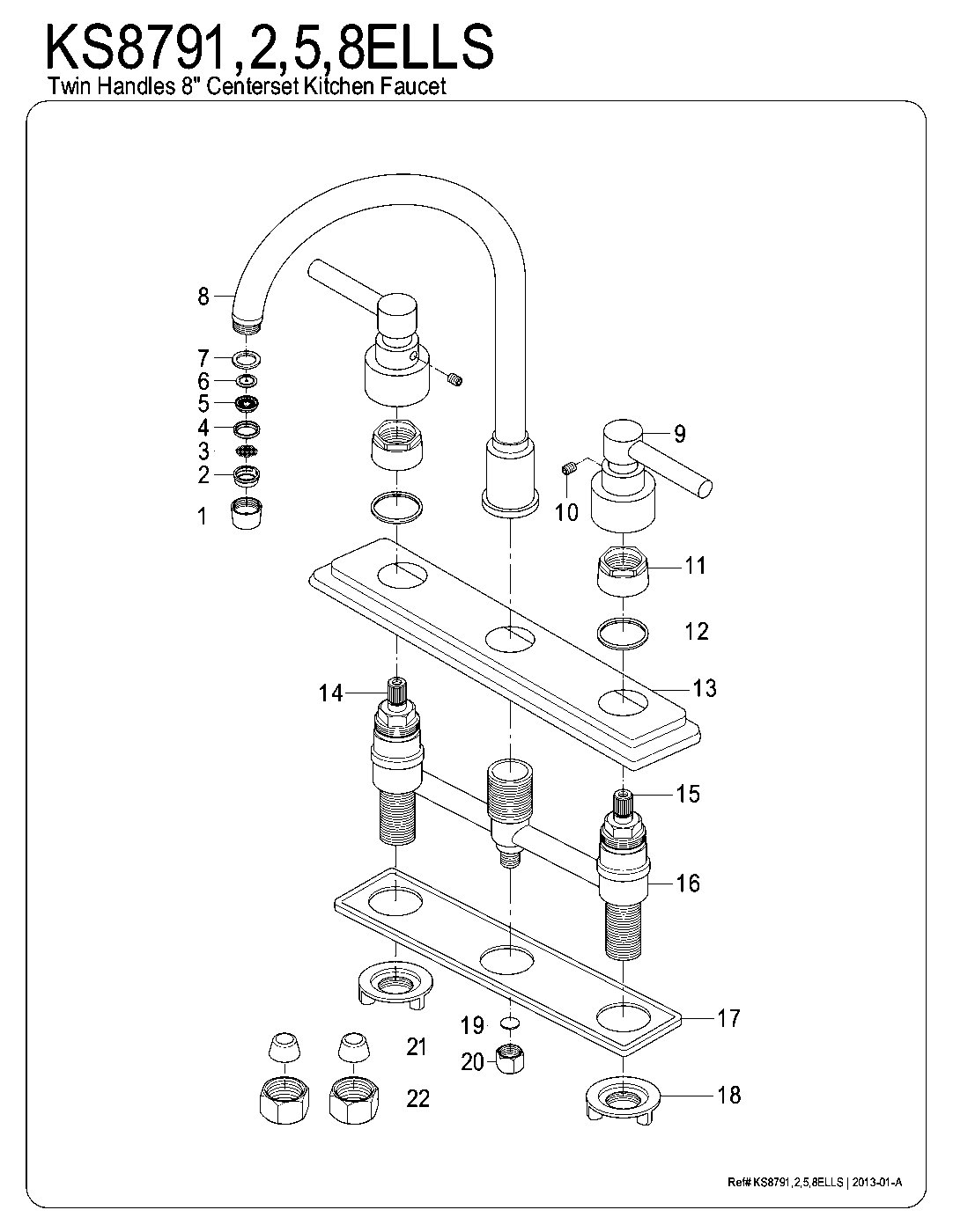 Elinvar KS8791ELLS exploded parts diagram