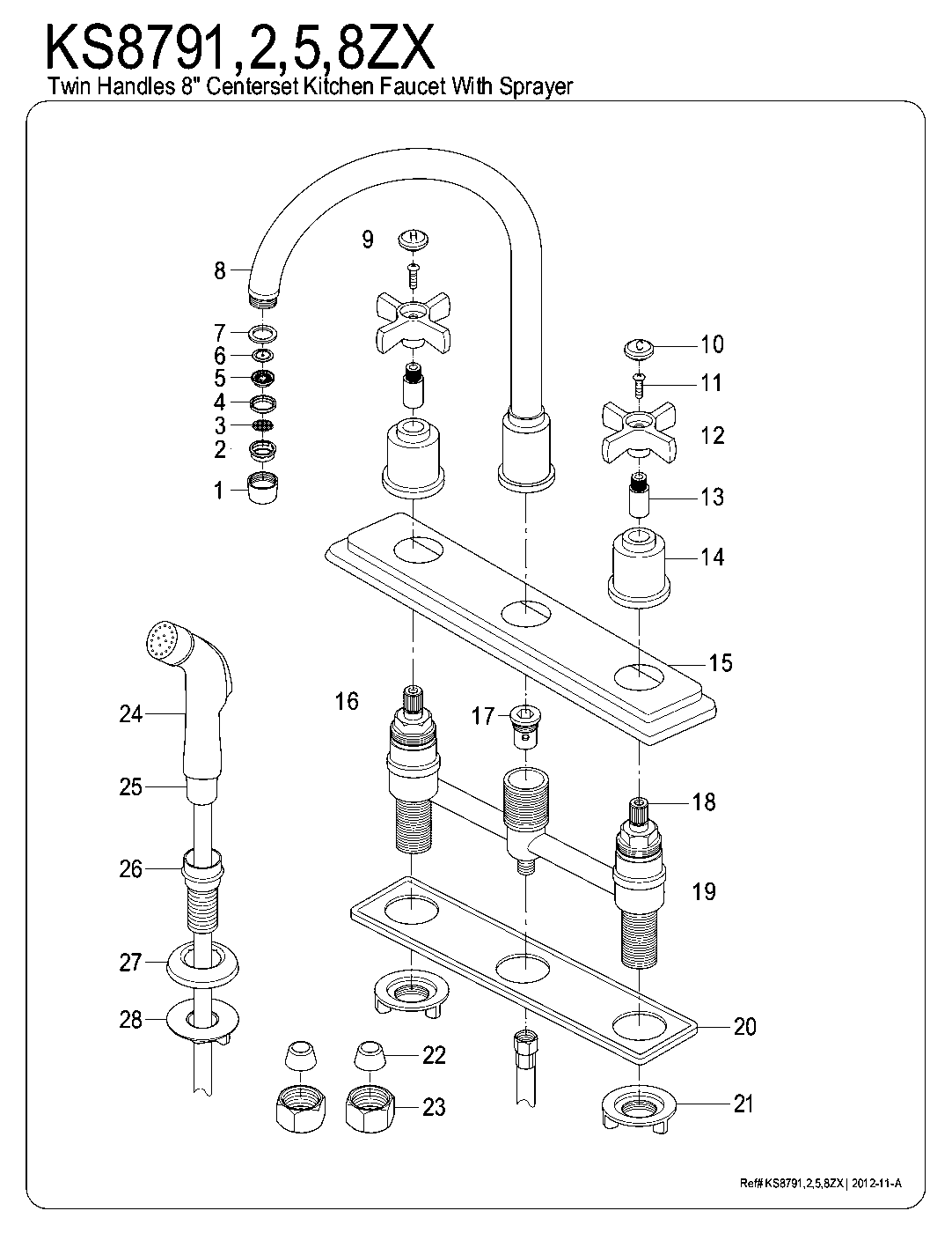 Millennium KS8791ZX exploded parts diagram