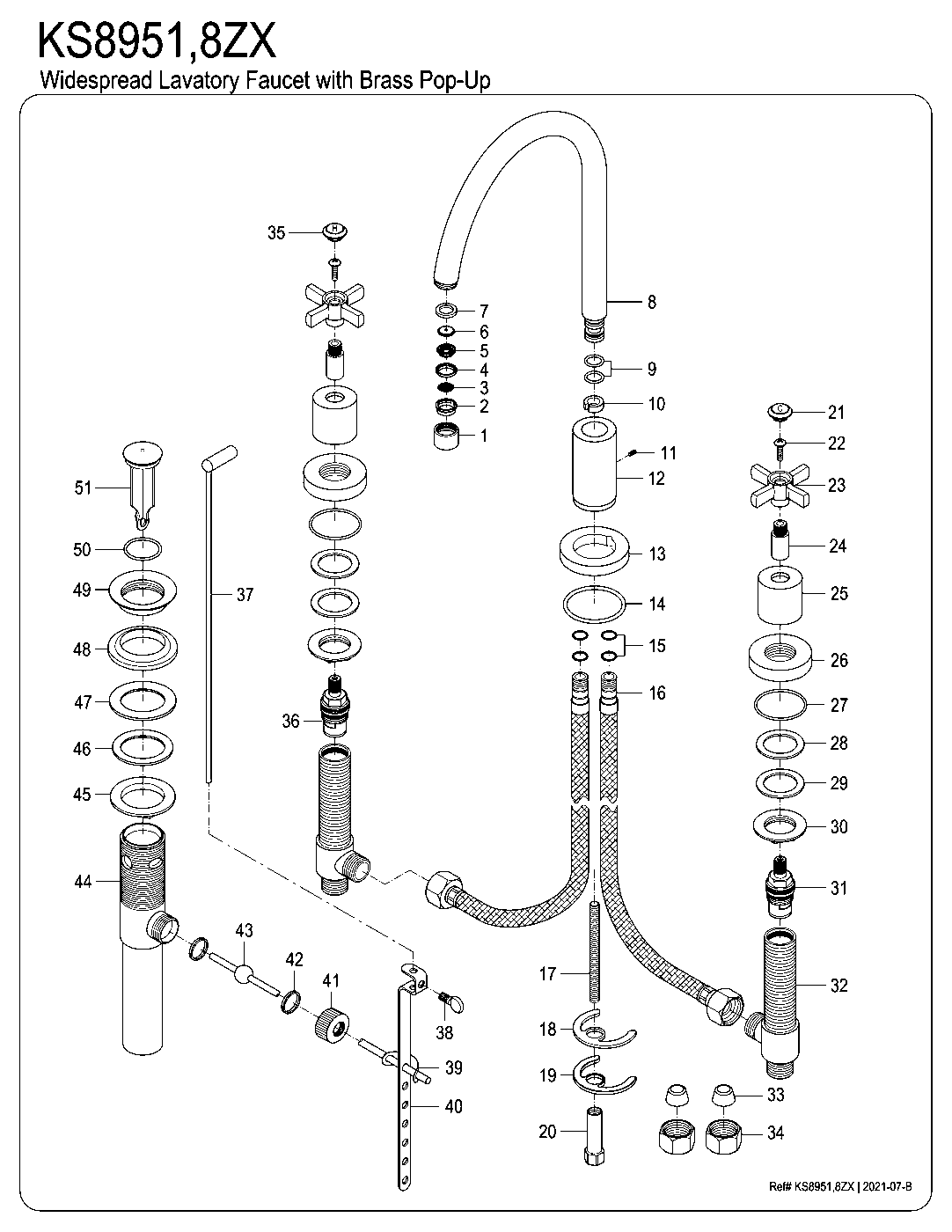 Millennium KS8951ZX exploded parts diagram