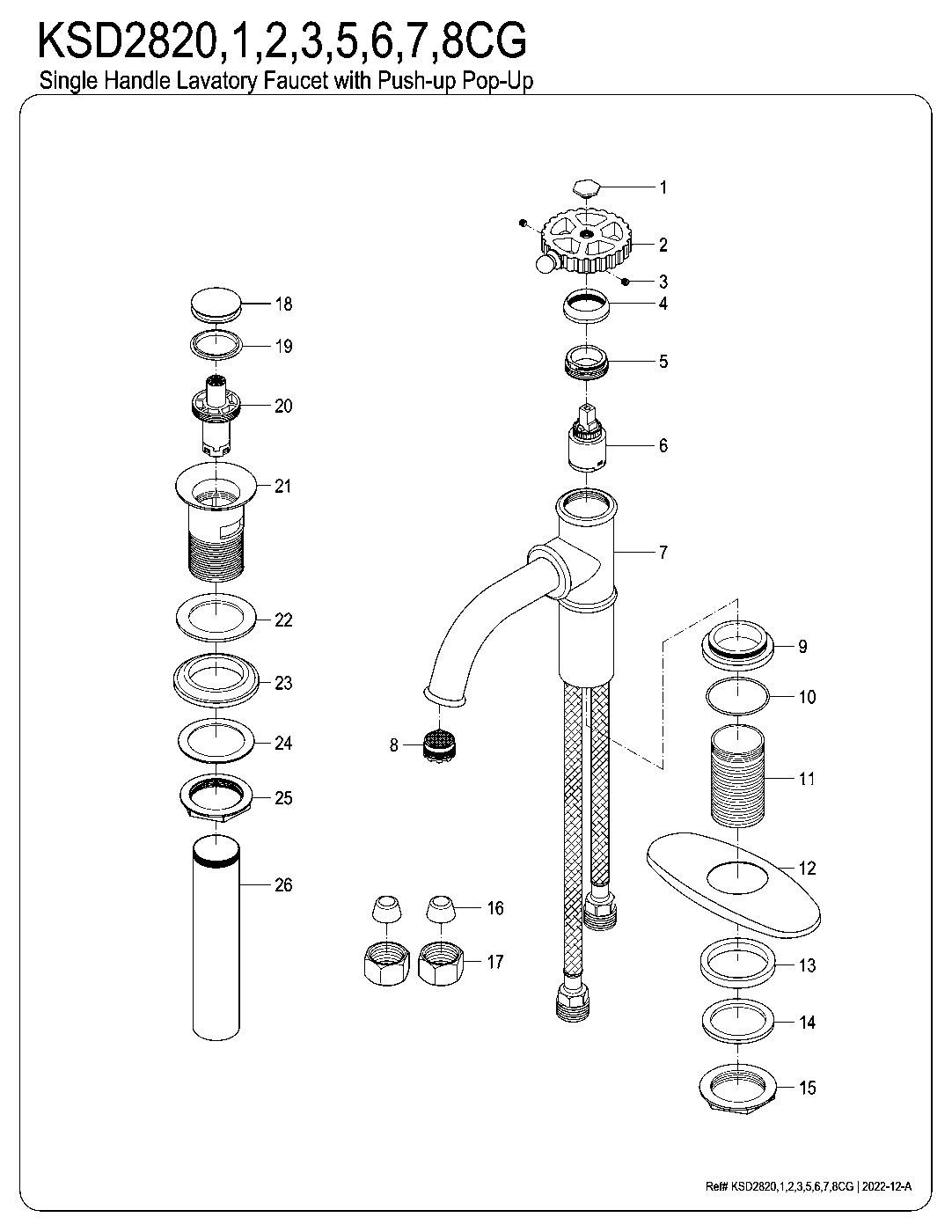Fuller KSD2820CG exploded parts diagram