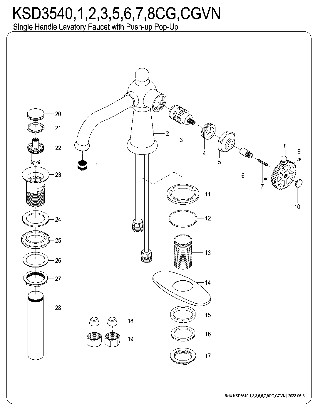 Fuller KSD3540CG exploded parts diagram