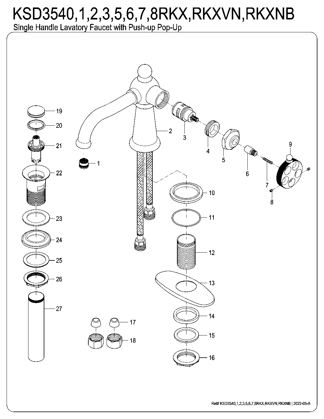 Webb KSD3540RKX exploded parts diagram