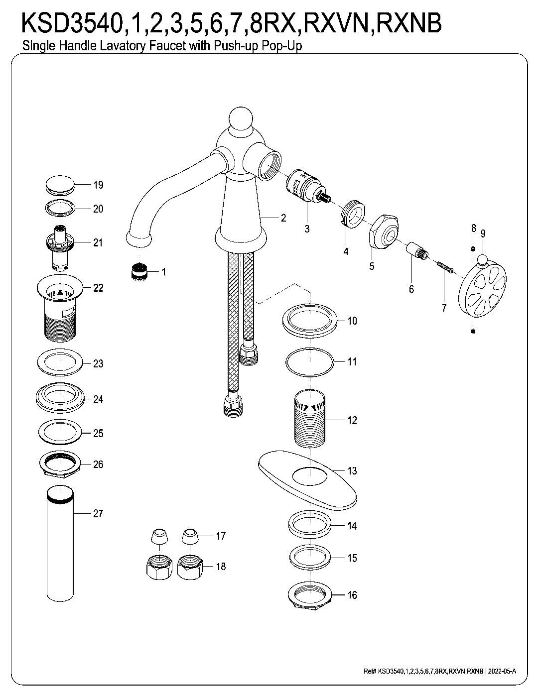 Belknap KSD3540RX exploded parts diagram