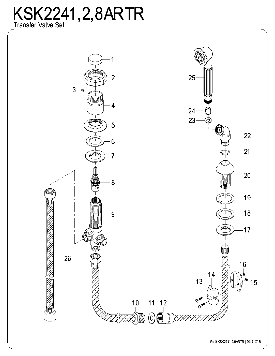 Kingston Brass KSK2241ARTR exploded parts diagram
