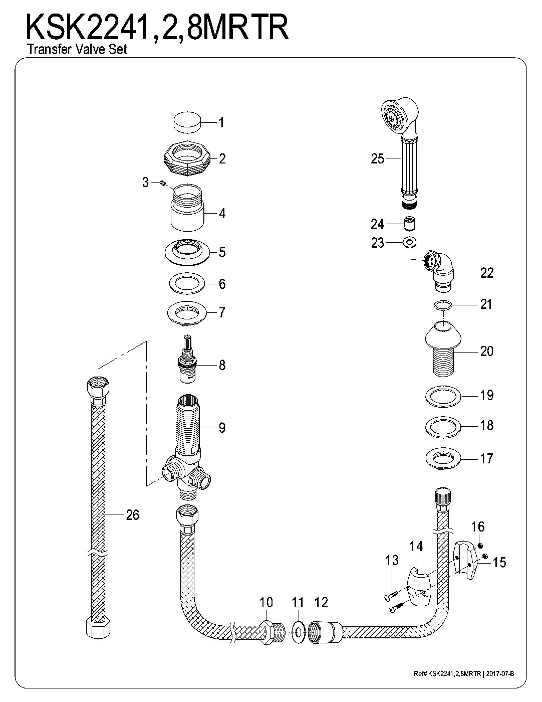 Kingston Brass KSK2241MRTR exploded parts diagram