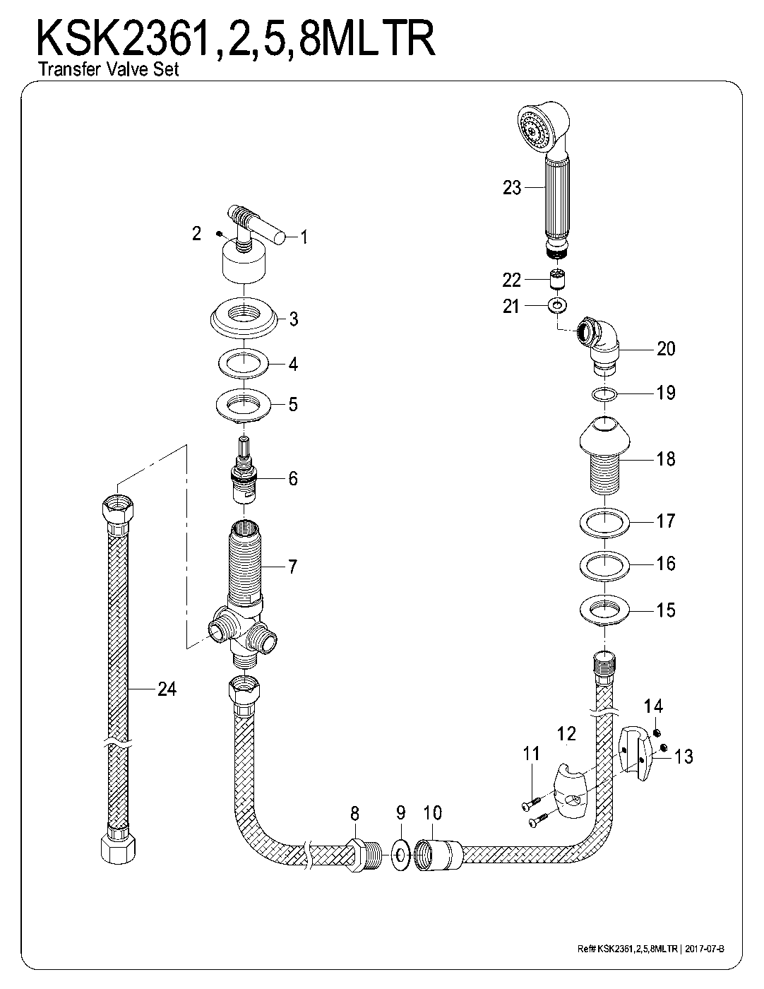 Kingston Brass KSK2361MLTR exploded parts diagram