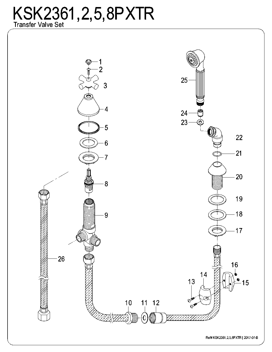 Kingston Brass KSK2361PXTR exploded parts diagram
