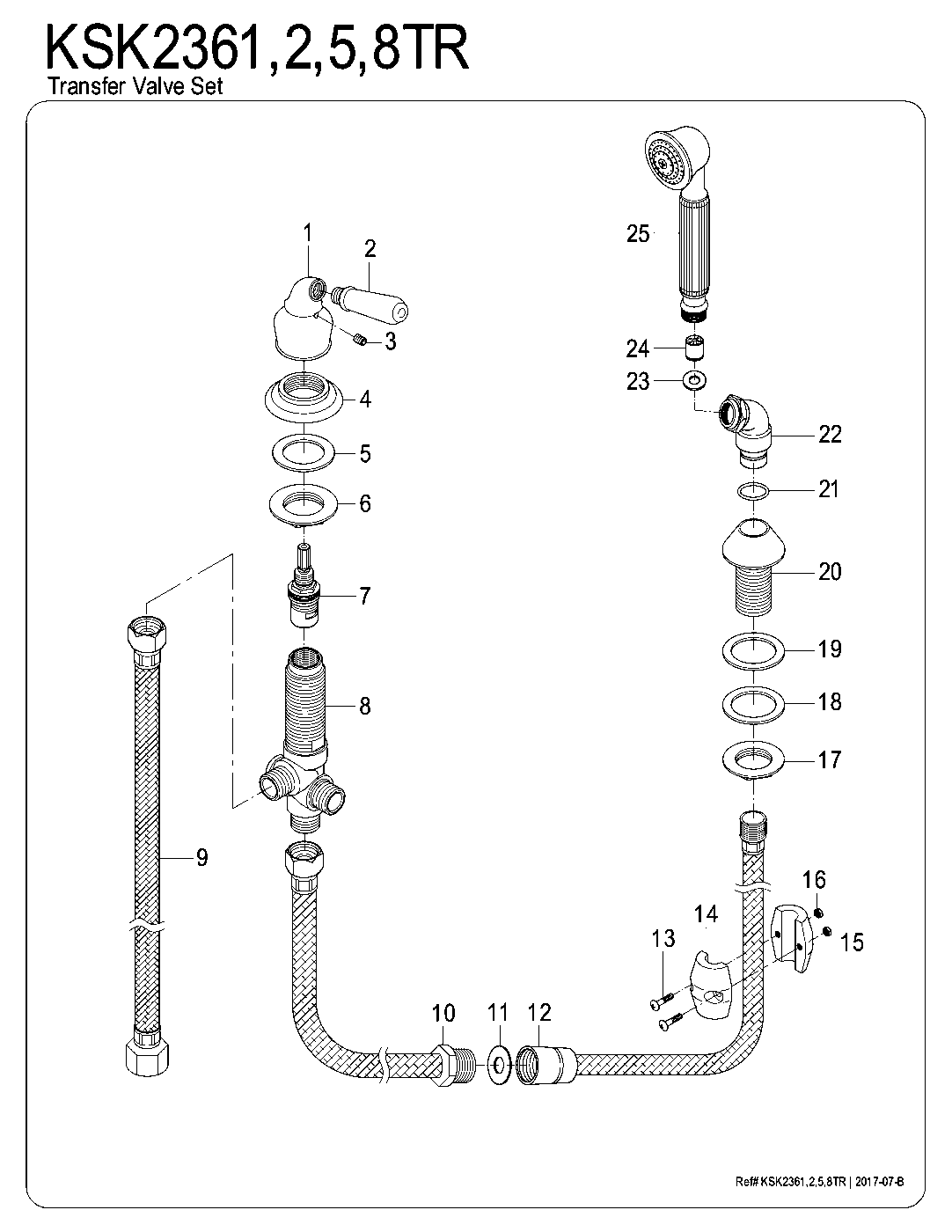 Kingston Brass KSK2361TR exploded parts diagram