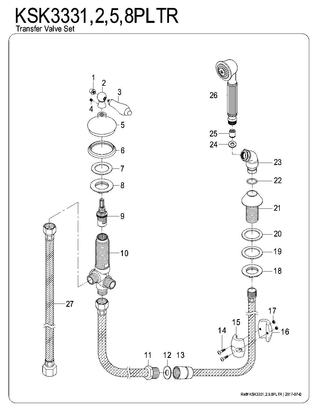 Kingston Brass KSK3331PLTR exploded parts diagram