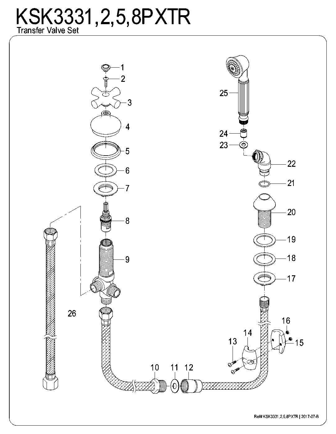 Kingston Brass KSK3331PXTR exploded parts diagram