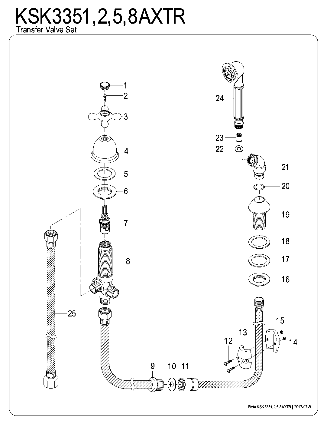 Kingston Brass KSK3351AXTR exploded parts diagram