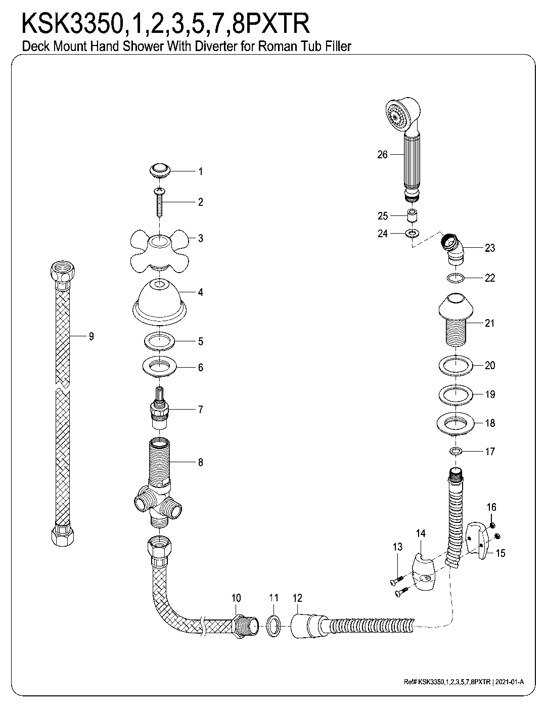 Vintage KSK3350PXTR exploded parts diagram