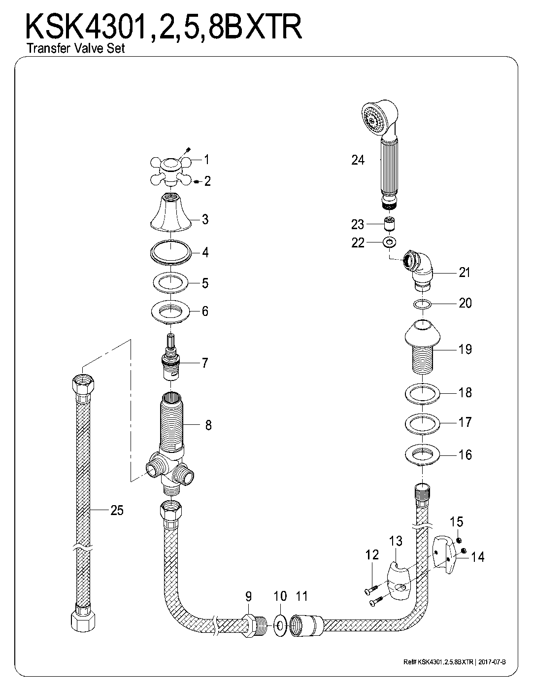Kingston Brass KSK4301BXTR exploded parts diagram