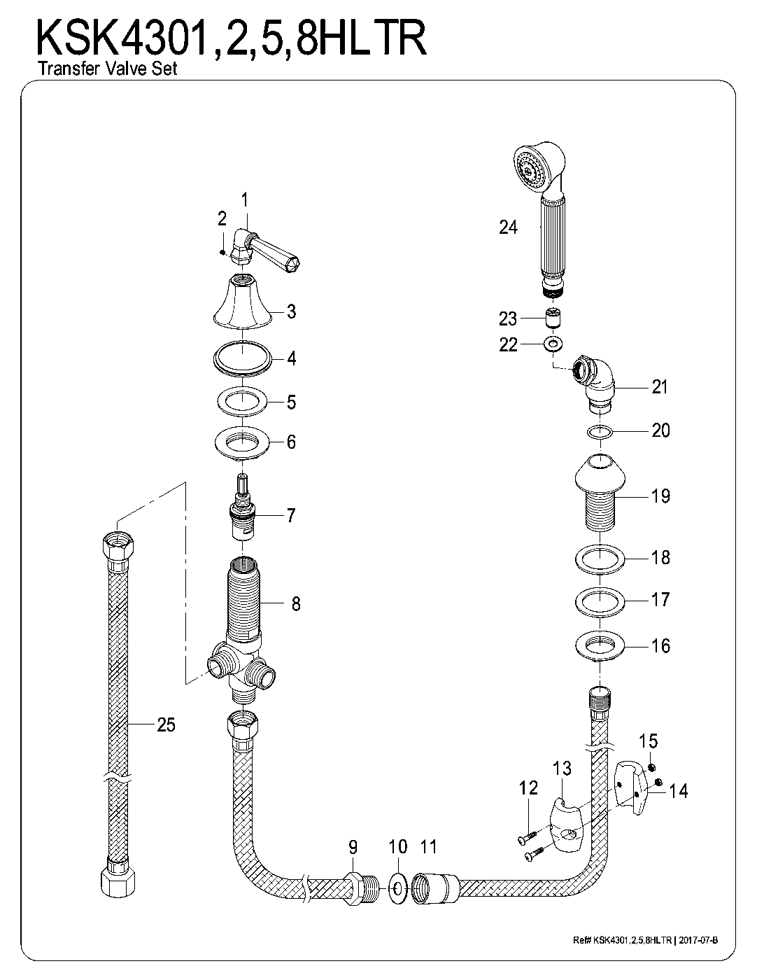 Kingston Brass KSK4301HLTR exploded parts diagram