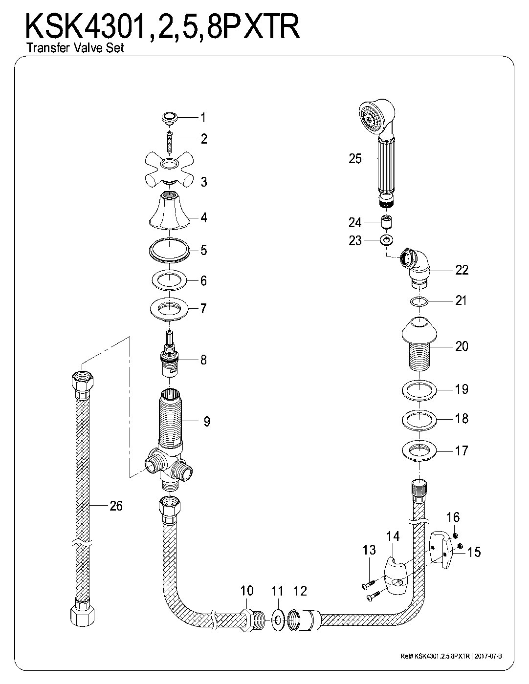 Kingston Brass KSK4301PXTR exploded parts diagram