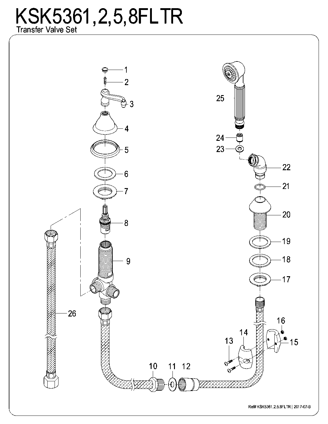 Kingston Brass KSK5361FLTR exploded parts diagram